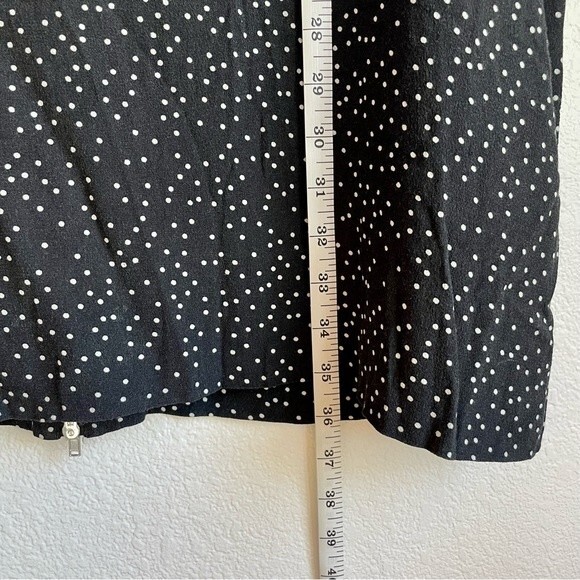 Madewell Zip Back Short Sleeve Shift Dress in Black Polkadot Scatter Size 2 - Picture 11 of 12
